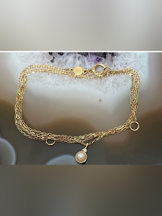 Jewelry - 14k Yellow Gold Seed Bead. 1/4" Pendant Chain Link Dainty 18" Necklace .9g.